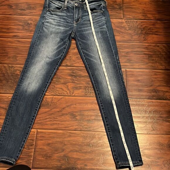 American Eagle Factory Blue Distressed Denim Jeggings Festival Casual Co… - Picture 4 of 9